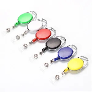 Oval Retractable Badge Reel with Carabiner Clip