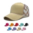 Plaid Mesh Trucker Cap | https://www.bestnamebadges.com