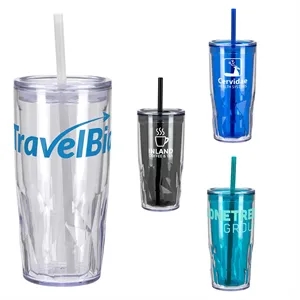Luster 16 oz 2-in-1 Recycled Acrylic Straw Tumbler