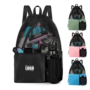 Mesh Drawstring Swimming Backpack