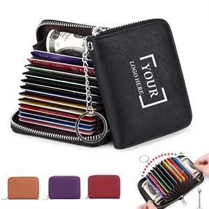 Genuine Leather RFID Blocking Accordion Card Holder