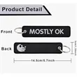 Double Sided Embroidered Fabric Flight Keychain Tag | https://www.bestnamebadges.com