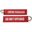 Double Sided Embroidered Fabric Flight Keychain Tag | https://www.bestnamebadges.com