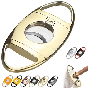 Classic Zinc Alloy Double Blade Stainless Steel Cigar Cutter