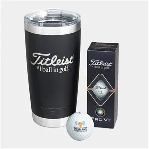 Titleist 3-Ball Pro V1 Golf Ball YETI 20 oz Tumbler Gift Set