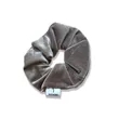 Velvet Scrunchie with Label and Embroidery | https://www.bestnamebadges.com