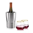 Genoa Wine Cooler & Tucson Gold Rim Stemless Wine | https://www.bestnamebadges.com