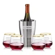 Genoa Wine Cooler & Tucson Gold Rim Stemless Wine | https://www.bestnamebadges.com
