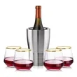 Genoa Wine Cooler & Tucson Gold Rim Stemless Wine | https://www.bestnamebadges.com