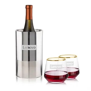 Catania Wine Cooler & Tucson Gold Rim Stemless Wine