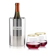 Catania Wine Cooler & Tucson Gold Rim Stemless Wine | https://www.bestnamebadges.com