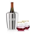 Pescara Wine Cooler & Tucson Gold Rim Stemless Wine | https://www.bestnamebadges.com