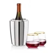Pescara Wine Cooler & Tucson Gold Rim Stemless Wine | https://www.bestnamebadges.com