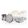 Baldoni Coasters & Tucson Gold Rim Stemless Wine Set | https://www.bestnamebadges.com