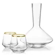 Tucson Carafe & Stemless Wine Set - Gold Rim | https://www.bestnamebadges.com