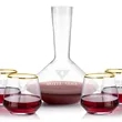 Tucson Carafe & Stemless Wine Set - Gold Rim | https://www.bestnamebadges.com