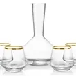 Tucson Carafe & Stemless Wine Set - Gold Rim | https://www.bestnamebadges.com