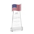Flag Award on Alberton Base - Clear | https://www.bestnamebadges.com