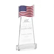 Flag Award on Alberton Base - Clear | https://www.bestnamebadges.com
