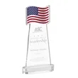 Flag Award on Alberton Base - Clear | https://www.bestnamebadges.com