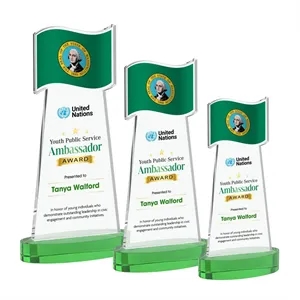 Flag VividPrint™ Award on Alberton Base - Green