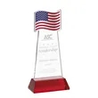 Flag Award on Hartford Base - Red | https://www.bestnamebadges.com