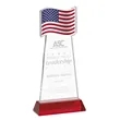Flag Award on Hartford Base - Red | https://www.bestnamebadges.com