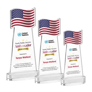 Flag VividPrint™ Award on Alberton Base - Clear