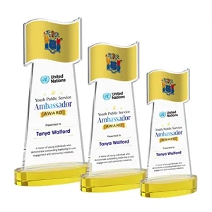 Flag VividPrint™ Award on Alberton Base - Gold