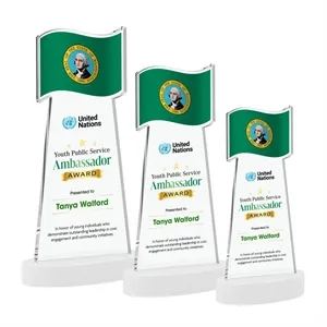 Flag VividPrint™ Award on Alberton Base - White