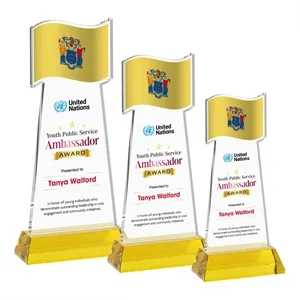 Flag VividPrint™ Award on Hartford Base - Gold