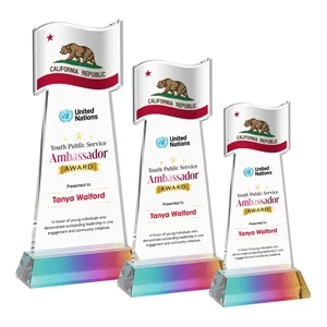 Flag VividPrint™ Award on Hartford Base - Prismatic