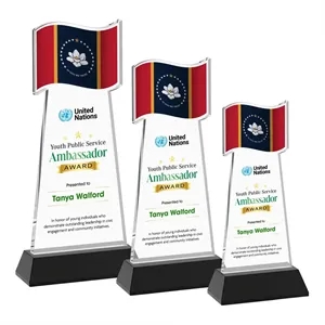 Flag VividPrint™ Award on Hartford Base - Black