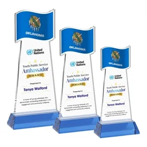 Flag VividPrint™ Award on Hartford Base - Sky Blue