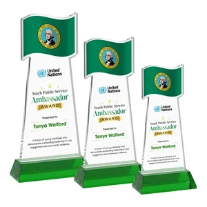 Flag VividPrint™ Award on Hartford Base - Green