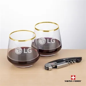 Swiss Force® Opener & Tucson Gold Rim Stemless Wine