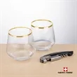 Swiss Force® Opener & Tucson Gold Rim Stemless Wine | https://www.bestnamebadges.com