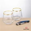 Swiss Force® Opener & Tucson Gold Rim Stemless Wine | https://www.bestnamebadges.com