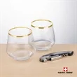 Swiss Force® Opener & Tucson Gold Rim Stemless Wine | https://www.bestnamebadges.com