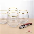 Swiss Force® Opener & Tucson Gold Rim Stemless Wine | https://www.bestnamebadges.com