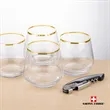 Swiss Force® Opener & Tucson Gold Rim Stemless Wine | https://www.bestnamebadges.com