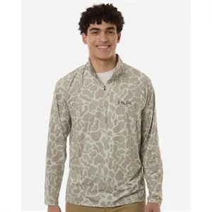 HUK Men's Airweight KC Printed Quarter-Zip Pullover - H12...