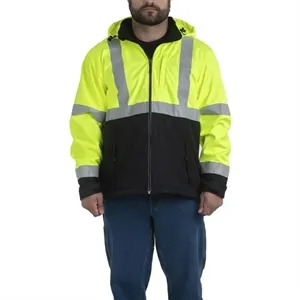 Berne Apparel Men's Tall Hi-Vis Class 3 Hooded Soft Shell...