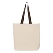 Q-Tees 11L Canvas Tote With Contrast-Color Handles - Q4400 | https://www.bestnamebadges.com