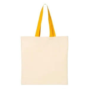 Q-Tees Economical Tote With Contrast-Color Handles - QTB6000