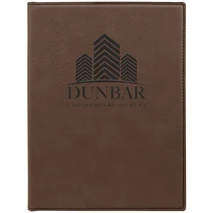7" x 9" Leatherette Dark Brown Portfolio