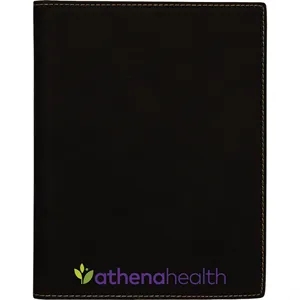 7" x 9" Leatherette Black/Gold Portfolio
