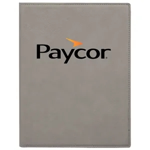 7" x 9" Leatherette Gray Portfolio