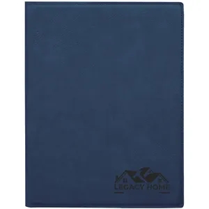 7" x 9" Leatherette Blue/Black Portfolio