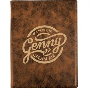 7" x 9" Leatherette Rustic/Gold Portfolio